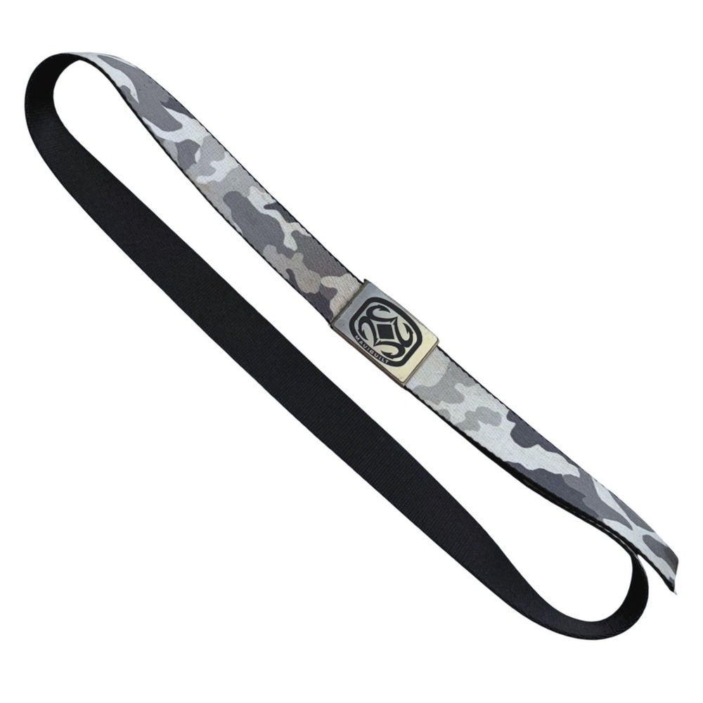 Maui Built Mens Reversible Camo Web Belt Grey Black Metal Buckle Seat Belt